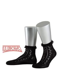 LUSANA Chaussettes à dentelles Amelie noires