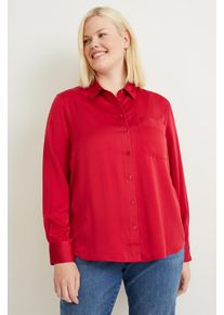 C&A Satin-Bluse, Rot, Größe: 48