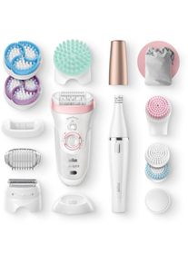 Braun Epilierer »Silk-épil Deluxe Beauty-Set 9-995 Deluxe«, 9-in-1 Kabellose Wet&Dry Haarentfernung für Gesicht und Körper rosa Kabellose Nutzung...
