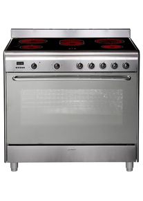 Smeg Elektro-Standherd »SCD90CMX9«, SCD90CMX9 silberfarben Herdset