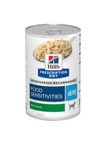 Hill's 12x 370g d/d Food Sensitivities mit Ente Hill's Prescription Diet Hundefutter Nass
