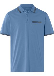 Herren Kurzarm-Poloshirt mittelblau