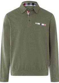 Herren Langarm-Poloshirt khaki