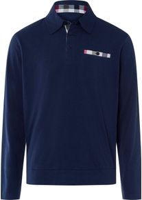 Herren Langarm-Poloshirt marine