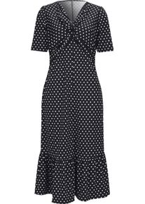 Damen Shirtkleid schwarz-weiss-getupft