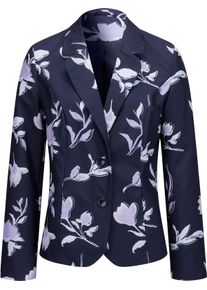 Damen Blazer mit Blumen-Muster, gefüttert marine-flieder-bedruckt