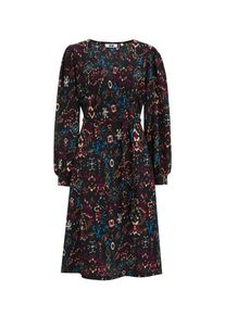 WE Fashion Kleid Damen, beige / cyanblau / pink / schwarz, Größe 34