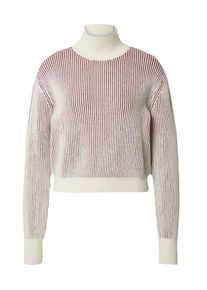 ABOUT YOU x Toni Garrn, Femmes Pull-over 'Alena', rouge foncé / blanc cassé