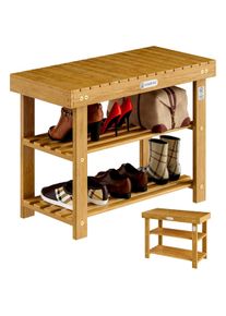 Casaria® Schuhregal Akazienholz FSC®-zertifiziert 70x30x46cm
