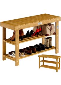Casaria® Schuhregal Akazienholz FSC®-zertifiziert 90x33x46cm