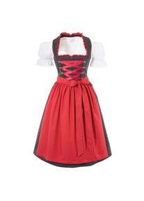 Naber Collection Dirndl, (3 tlg.), Damen, midi mit Satinbandschnürung schwarz 34 N-Gr Kleider