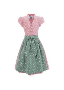 Turi Landhaus Dirndl, (2 tlg.), Kinder, mit geblümten Muster rosa 86 N-Gr rosa-blau Hochgeschlossener Kragen