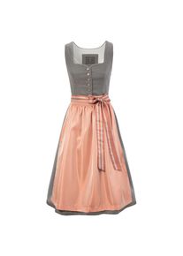 Turi Landhaus Dirndl, Damen, midi mit leicht schimmernder Schürze orange 34 N-Gr