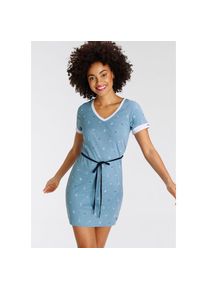 Kangaroos Jerseykleid, (mit Bindegürtel), mit maritimen Minimal-Alloverdruck - NEUE KOLLEKTION blau 42 N-Gr blaugrau Sommerliches Kleid mit...