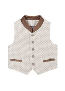 Turi Landhaus Trachtenweste, Kinder, mit allover Muster beige 74 Stehkragen