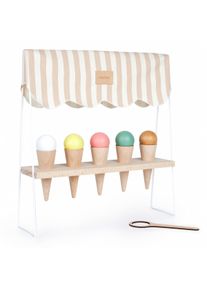 nobodinoz - Ice Cream Corner Holz-Spielzeug, taupe stripes