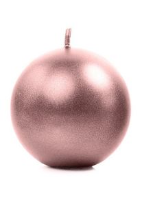 partydeco 6 candele a sfera rosa dorato 8 cm