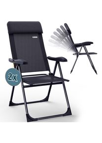 Casaria® Gartenstuhl 2er-Set Anthrazit Alu klappbar