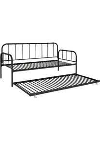 COUCH♥ Metallbett »Kuschel Kumpel«, Metall, Lattenrost, ausziehbare Schlafffläche, Liegefläche 90 x 200 cm schwarz