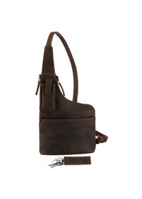 GreenLand Nature Umhängetasche, aus Leder mit Handyfach und Schlüsselanhänger braun Taschen