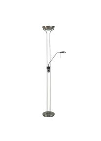 BRILLIANT LEUCHTEN Deckenfluter »Nebraska«, 1 flammig-flammig, 180 cm Höhe, Ø 26 cm, Drehdimmer, R7s + G9, Metall/Glas, eisenfarben silberfarben...