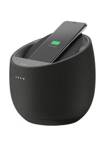 Belkin Smart Speaker »Soundform Elite«, (WLAN, Bluetooth, Google Assistant, drahtloses Ladegerät) schwarz „Push-Push“-Konfiguration mit zwei...