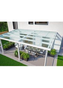 TETZNER & JENTZSCH TETZNER & JENTZSCH Terrassendach »TEJEMACRO 2.8 Welle-Wabe klar«, (Set), Bedachung ohne Unterkonstruktion, Hagelsicher bis 40 mm Ø farblos