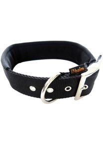 HEIM Hunde-Halsband, Nylon, mit Neopren-Futter, Länge: 60 cm schwarz schwarz-schwarz