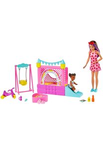 Barbie Anziehpuppe »Skipper Babysitters Hüpfburg-Spielset«, mit Puppen und Zubehör bunt