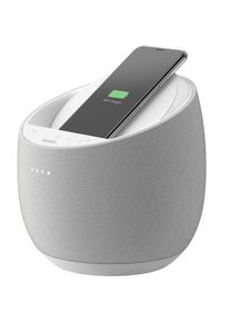 Belkin Smart Speaker »Soundform Elite«, (WLAN, Bluetooth, Google Assistant, drahtloses Ladegerät) weiß „Push-Push“-Konfiguration mit zwei Woofern...