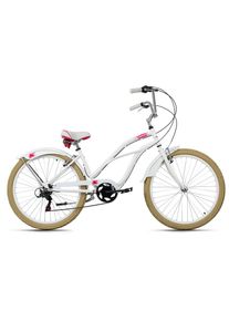 KS-Cycling KS CYCLING Cruiser &raquo;Splash&laquo;, 6 Gang, Shimano, Tourney Schaltwerk, Kettenschaltung wei&szlig; Fahrrad