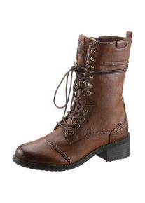 Mustang Shoes Schnürstiefelette, mit Fleecefutter braun 41 cognac-used Klassische Stiefelette mit Schnürung um den Schaft