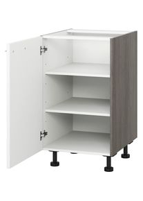Express Küchen EXPRESS KÜCHEN Unterschrank »Trea U50«, mit zwei Einlegeböden, Breite 50 cm, Höhe 75 cm weiß weiß/eichefarben grau