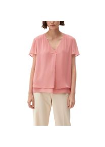 s.Oliver BLACK LABEL Kurzarmbluse, in fließender Lagen-Optik pink 44 fuchsia Chiffon-Bluse im Lagen Look von s.Oliver BLACK LABEL