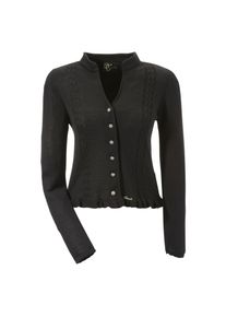 Turi Landhaus Trachtenstrickjacke, Damen, in taillierter Passform schwarz 36 Strickjacke aus angenehmer, weicher Wollqualität