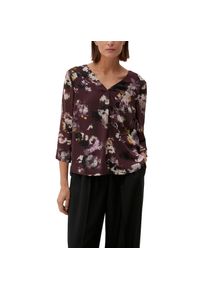 s.Oliver BLACK LABEL Chiffonbluse, mit Plisseefalten im Rücken lila 36 lila geblümt Geblümte Bluse von s.Oliver BLACK LABEL