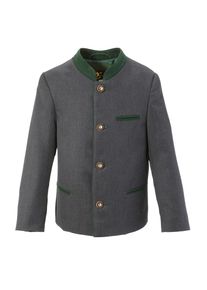 Turi Landhaus Trachtenjacke, mit Kellerfalte und Knöpfe in Hirschhornoptik grau 116 anthrazit Traditionelle Trachtenjacke mit Taschen und...