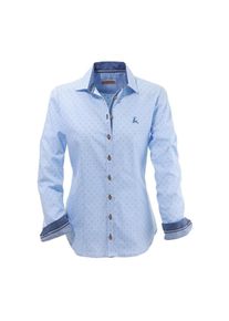 OS-Trachten Trachtenbluse, Damen, im Karo-Design blau 34 hellblau Feminine Bluse mit modernem Karo