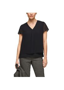 s.Oliver BLACK LABEL Kurzarmbluse, in fließender Lagen-Optik schwarz 40 Chiffon-Bluse im Lagen Look von s.Oliver BLACK LABEL