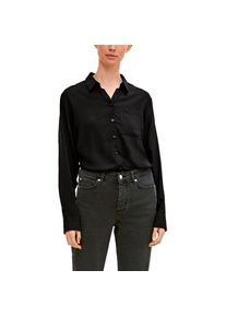comma, COMMA Hemdbluse, mit Markenlabel grau 36 grey/black Bluse von Comma