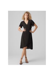 Véro Moda VERO MODA Sommerkleid »VMSAKI SS CALF WRAP DRESS WVN GA NOOS« schwarz XXL (44) N-Gr black Midikleid von VERO MODA