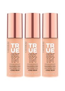Catrice Make-up »True Skin Hydrating Foundation«, (Set, 3 tlg.) beige Warm Beige „Real Skin“-Finish für einen natürlichen Teint