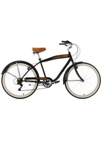 KS-Cycling KS CYCLING Cruiser »Vintage«, 6 Gang, Shimano, Tourney Schaltwerk, Kettenschaltung schwarz Fahrrad