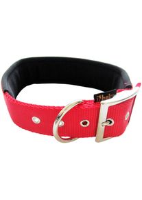 HEIM Hunde-Halsband, Nylon, mit Neopren-Futter, Länge: 60 cm rot rot-schwarz