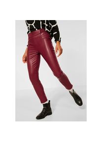Street One Lederimitathose »Style Hope«, in Leder Optik rot 40 Länge 28 dark full red Hose mit 7/8 Beinlänge von Street One