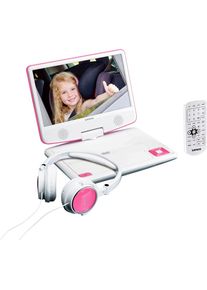 Lenco Portabler DVD-Player »DVP-910« pink Mit Fernbedienung, Kopfstützen-Halterung & Kopfhörer