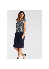 select! By Hermann Lange Cocktailkleid, mit verspielten Ärmeln weiß 44 N-Gr marine-offwhite Cocktailkleid mit floraler Stickereispitze von Select...