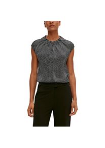 comma, COMMA Satinbluse, mit effektvollem Rüschenkragen schwarz-weiß 36 schwarz-weiß-gemustert Edle Bluse mit Rüschenkragen von COMMA