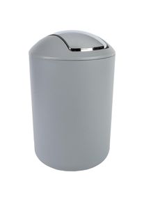 axentia Kosmetikeimer, 1 Behälter, Ø: 19, 5 cm, Schwingdeckel 5 Literl, grau matt grau