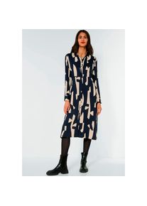 Street One Blusenkleid »Midi Viscose Dress«, mit abstraktem Allover-Print blau 36 N-Gr dunkelblau gemustert Midikleid von Street One